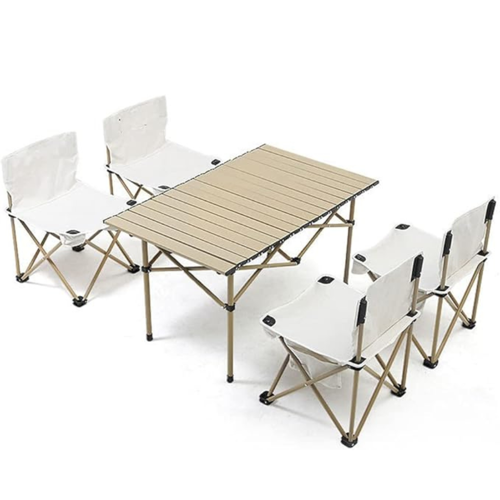5 Pieces-One Aluminum Folding Table And Four Chairs for Outdoor and Camping. For Kids TMH OUTLET
