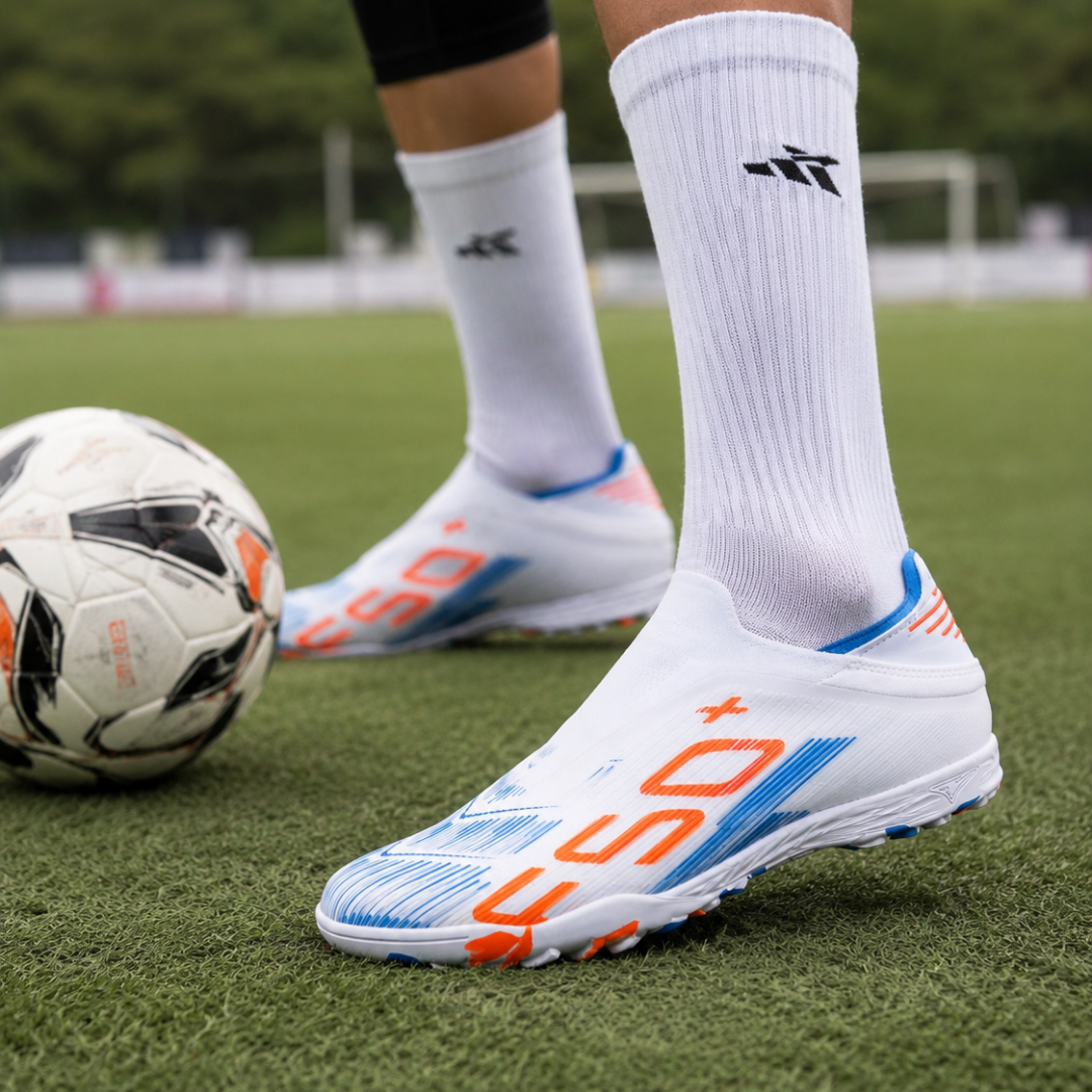 F50 League Laceless Turf Soccer Shoes - White
